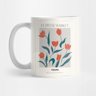 Trendy botanical print with tulips Mug